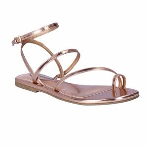 Scoop•Metallic Gold Strappy Flat Sandals
